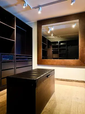 a wine cellar with a bar in a room at Geilolie - apartment in Geilo in Geilo