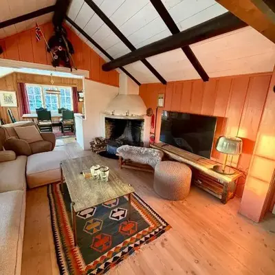 Authentic Norwegian chalet for 8 with fireplaces & modern comfort near Geilo ski slopes