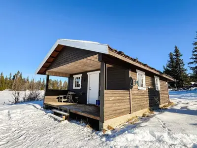 a small cabin in the snow in the snow at 4 person holiday home in gol in Gol