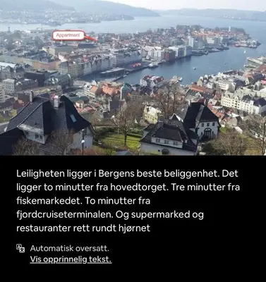 a view of a city with a river at Nice appartment in Bergens best location in Bergen