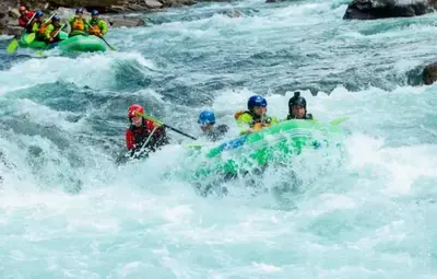 a group of people are rafting in a river at Large single-family home - Central in Voss in Vossevangen