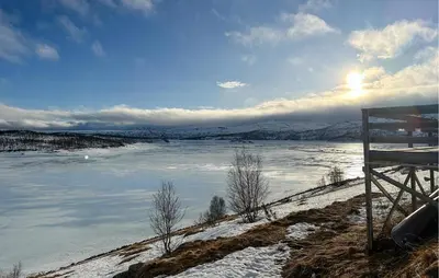 a view of a river with snow on the ground at Awesome Apartment In Rauland in Rauland