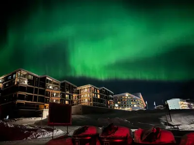 an image of the northern lights in the sky at Apartment in Myrkdalen Voss in Vossevangen