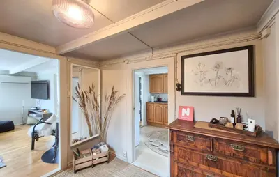 a living room with a wooden dresser in a room at Pet Friendly Home In Nedre Vats in Åmsosen