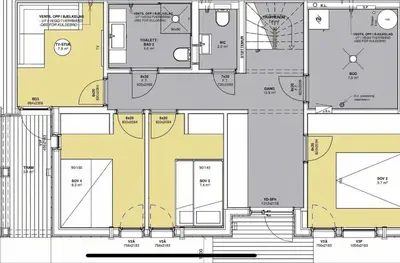 a floor plan of a building at Family Cabin With Picturesque View At Røn in Ron