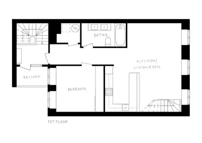 a floor plan of a small house at DINBNB Apartments l 50m to Bryggen l Multiple Apts l Balcony l View l Fireplace in Bergen