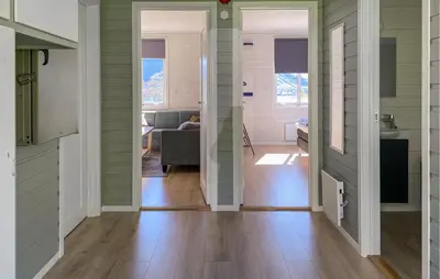 a hallway of a house with a living room at 2 Bedroom Lovely Home In Ørsta in Ørsta