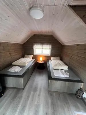 an overhead view of a room with two beds at Cozy chair in Jølster in Skei