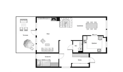 a floor plan of a house at Bønes in Bergen
