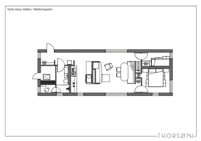 a floor plan of a house at Designer Cabin With Mountain Views In Valdres in Ryfoss