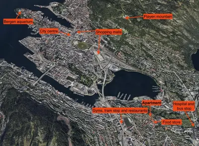 a map of the city of singapore at King bed - Free parking - Renovated June 2025 in Bergen