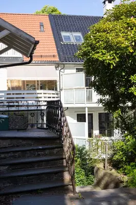 a set of stairs in front of a house at Private Apartment in Bergen in Bergen