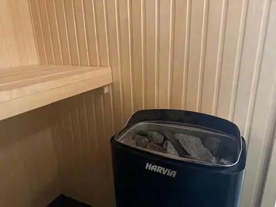a trash can with rocks in it next to a wall at Modern Cabin With Views In Lygna in Jaren