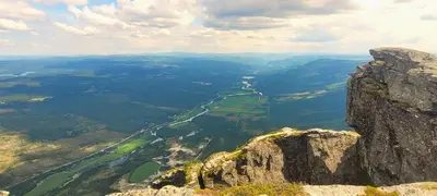 a view of a valley from the top of a mountain at Luxury Mountain Cabin Modern and Stylish in Uppheim