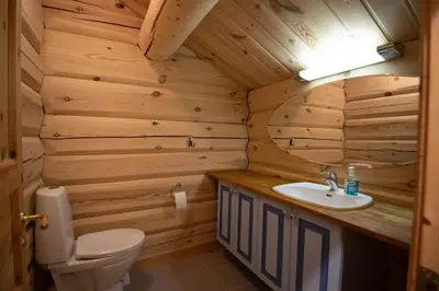 a bathroom with a toilet and a sink at Trysilfjellet Sør 802 in Trysil