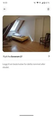 a picture of a room with a bed in a attic at Trondheim Center in Trondheim
