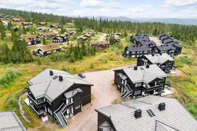 an aerial view of a bunch of houses at Fagerasen 790D by Vacation Trysil in Trysil