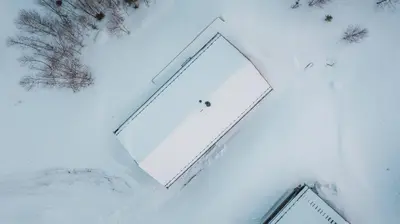 an image of a mirror in the snow at Spacious lodge with sauna, ski centre in Noresund