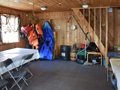 a room with a room with a tent in it at 6 person holiday home in Bud-By Traum in Bud