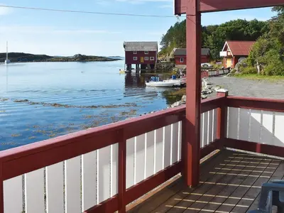 a view of a river from a balcony of a house at 6 person holiday home in Bud-By Traum in Bud