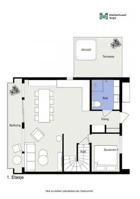 a floor plan of a house at Panoramahytte med fjellutsikt in Sogndal