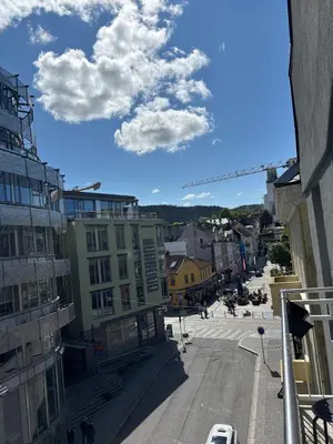a view of a city street with buildings at Stay in the middle of Bergen city centre! in Bergen