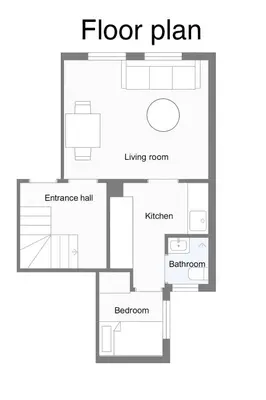 a plan of a floor plan of a house at Bergen City Retreat - Steps from Bryggen - Norwegians Minimum Age 25 in Bergen