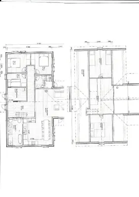 a floor plan of a house with drawings at Modern Cabin With Views Of Langsua National Park in Etnedal