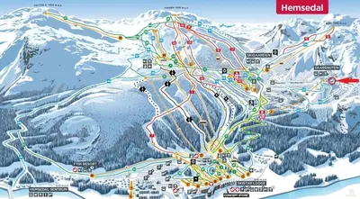 a map of a ski resort at Ski in-Ski out and Perfect for Families in Hemsedal