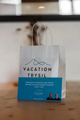 a shopping bag sitting on top of a table at Trysilfjell 752E by Vacation Trysil in Trysil