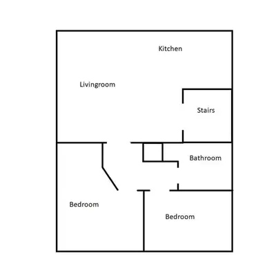a block diagram of a house at 2-roms leilighet med spektakulær utsikt og privat hage in Bergen