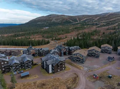 an aerial view of a home in the mountains at Fageråsen 963 by Vacation Trysil in Trysil