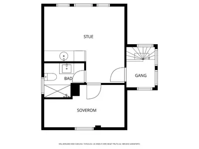a floor plan of a small house at Jordeplegarden Apartments in Tønjum