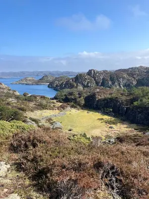 a view from the top of a mountain at Holiday home in Espevær in Bømlo