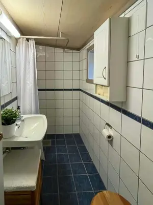 a bathroom with a sink and a toilet at Timber Cabin With Ski-In Access At Solheisen in Hemsedal