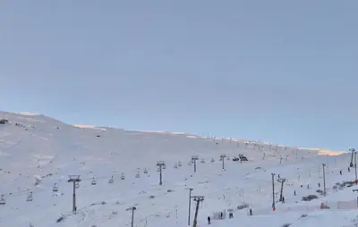 a snow covered ski slope with a ski lift at 2 Bedroom Cozy Apartment In Røldal in Røldal