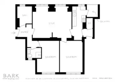 a floor plan of a building at Moderne leilighet med sjøgløtt og balkong in Bergen