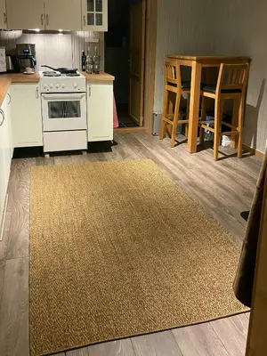 a kitchen with a rug on the floor at Renovated Cabin On The West Side Of Trysil in Trysil