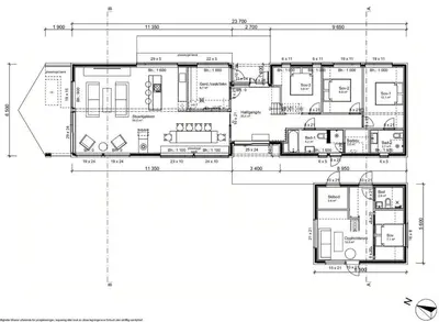 a floor plan of a house at Architect Cabin With Ski-In Near Trysil in Trysil