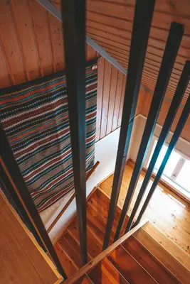 an overhead view of a wooden ceiling with a window at Close to cross-country skiing, slalom slope and mountains - Soltun Geilo! in Hol