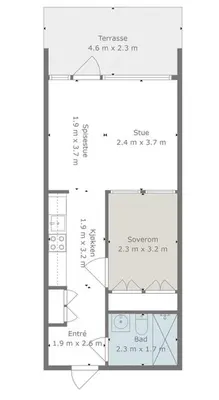 a floor plan of a building at Leilighet på Hovden in Bykle