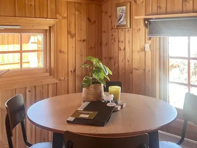 a table with a potted plant on top of it at 5 person holiday home in Ringebu-By Traum in Ringebu