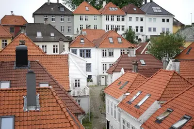 a view of roofs of houses in a city at Comfort Hotel Bergen in Bergen