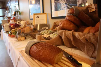 a loaf of bread sitting on top of a table at Hotel Utsikten - by Classic Norway Hotels in Geiranger