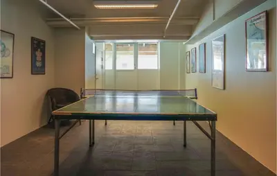 a ping pong table in the middle of a room at Nordseter Sportell 271 in Lillehammer