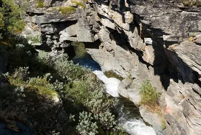 an aerial view of a mountain with a river at Øigardseter Fjellstue in Høvringen