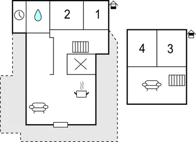 a drawing of a soccer field with the number four at Stunning Home In Hebnes With Kitchen in Hebnes