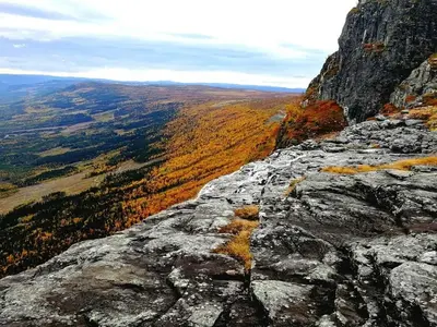 a view from the top of a rocky mountain at Koselig Hytte i Hemsedal with outdoor Sauna in Hemsedal