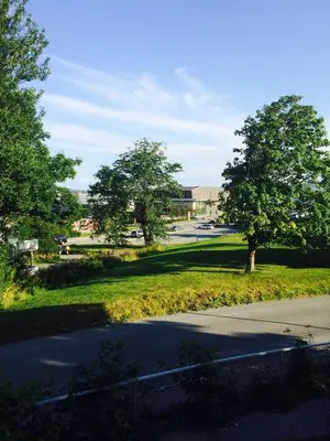 a street with trees on the side of a road at Brekstad Gjestehus AS in Brekstad