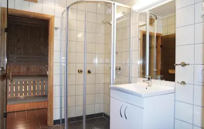 a bathroom with a sink and a shower at 2 Bedroom Awesome Apartment In Hemsedal in Hemsedal
